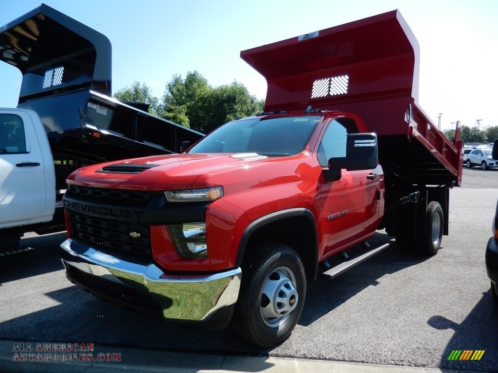 2020 Silverado 3500HD Work Truck Regular Cab 4x4 Dump Truck - Red Hot / Jet Black photo #1