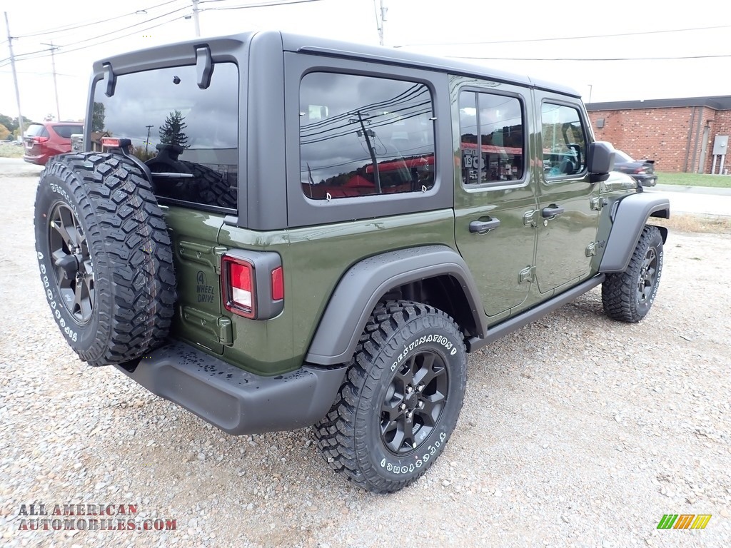 2021 Wrangler Unlimited Willys 4x4 - Sarge Green / Black photo #6