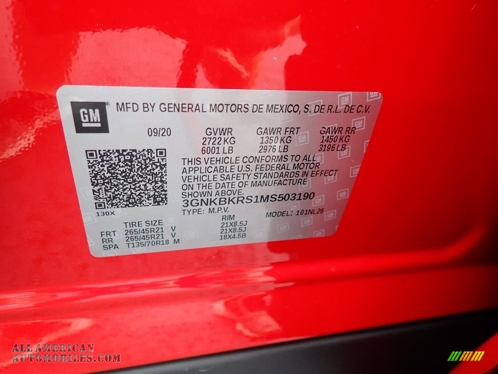 2021 Blazer RS AWD - Red Hot / Jet Black photo #17