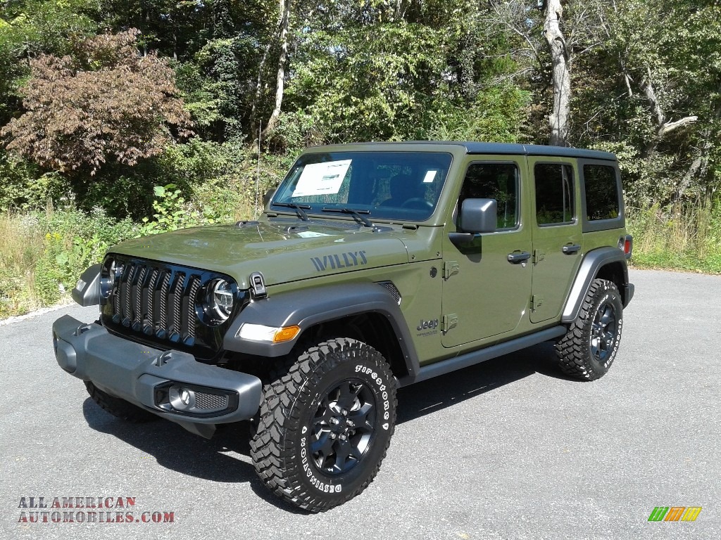 2021 Wrangler Unlimited Willys 4x4 - Sarge Green / Black photo #2