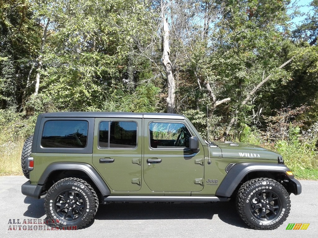 2021 Wrangler Unlimited Willys 4x4 - Sarge Green / Black photo #5