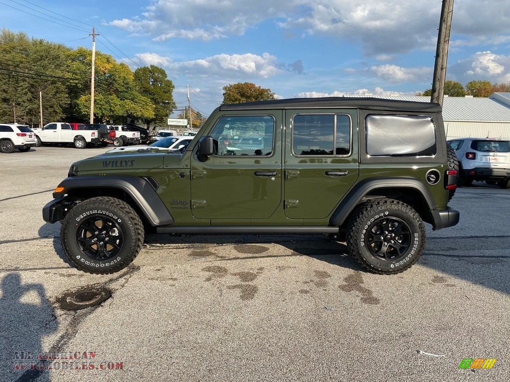 2021 Wrangler Unlimited Willys 4x4 - Sarge Green / Black photo #10