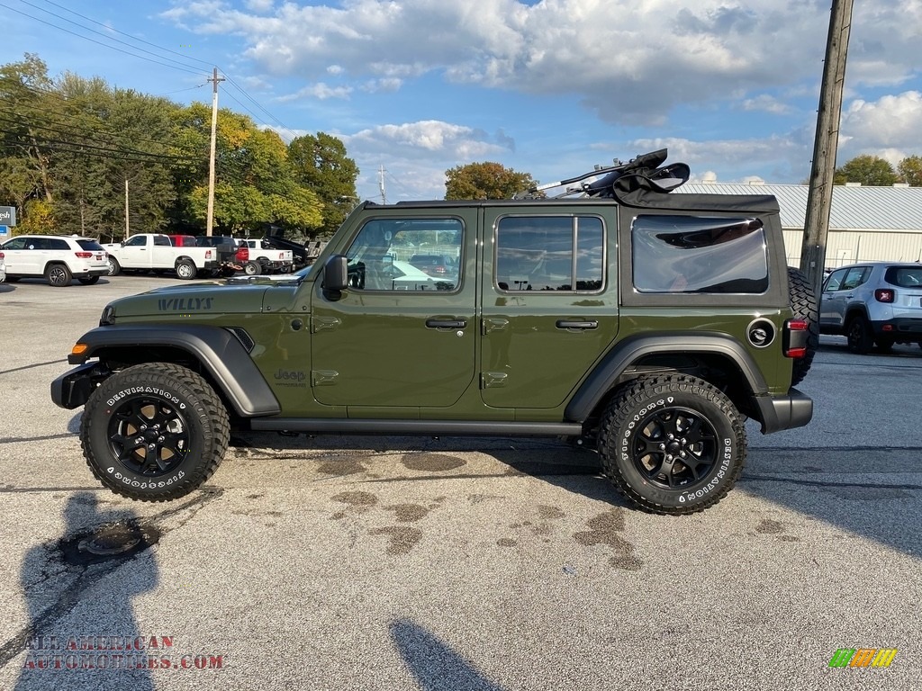 2021 Wrangler Unlimited Willys 4x4 - Sarge Green / Black photo #11