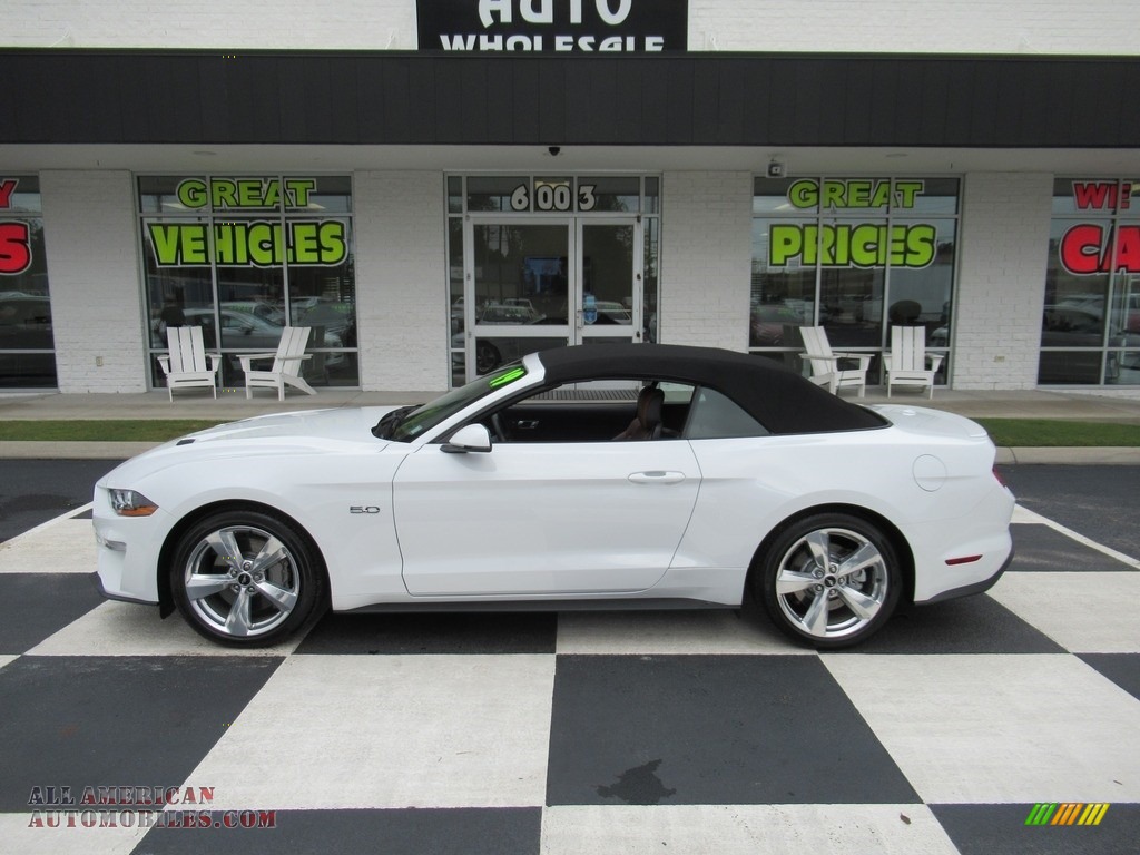 Oxford White / Tan Ford Mustang GT Premium Convertible