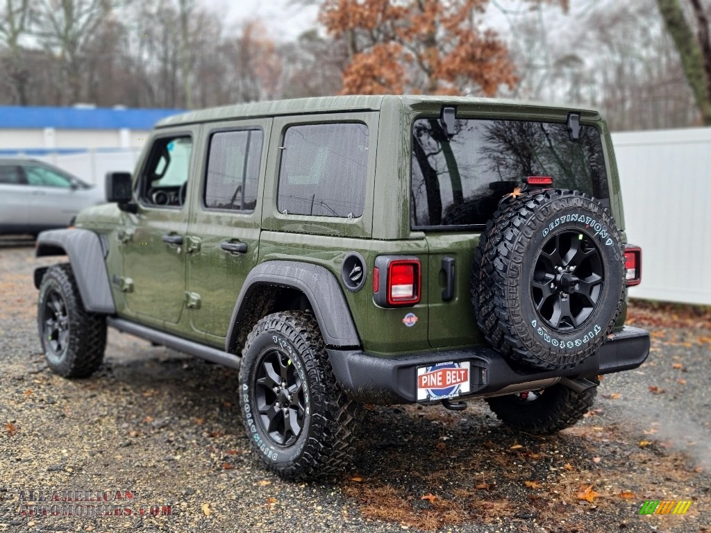 2021 Wrangler Unlimited Willys 4x4 - Sarge Green / Black photo #6
