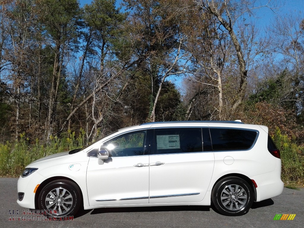 Luxury White Pearl / Deep Mocha/Black Chrysler Pacifica Hybrid Limited