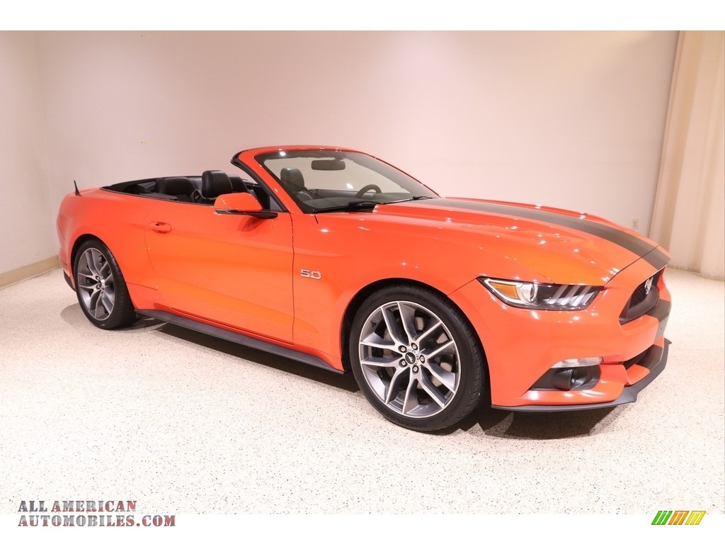 2015 Mustang GT Premium Convertible - Competition Orange / Ebony photo #1
