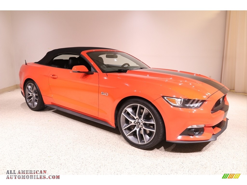 2015 Mustang GT Premium Convertible - Competition Orange / Ebony photo #2