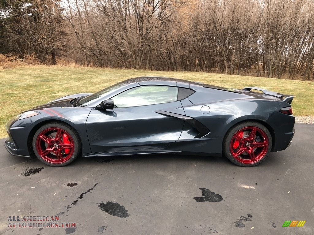 2020 Corvette Stingray Coupe - Shadow Gray Metallic / Adrenaline Red/Jet Black photo #1
