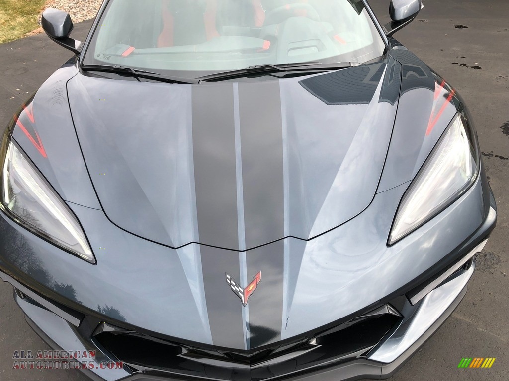 2020 Corvette Stingray Coupe - Shadow Gray Metallic / Adrenaline Red/Jet Black photo #13