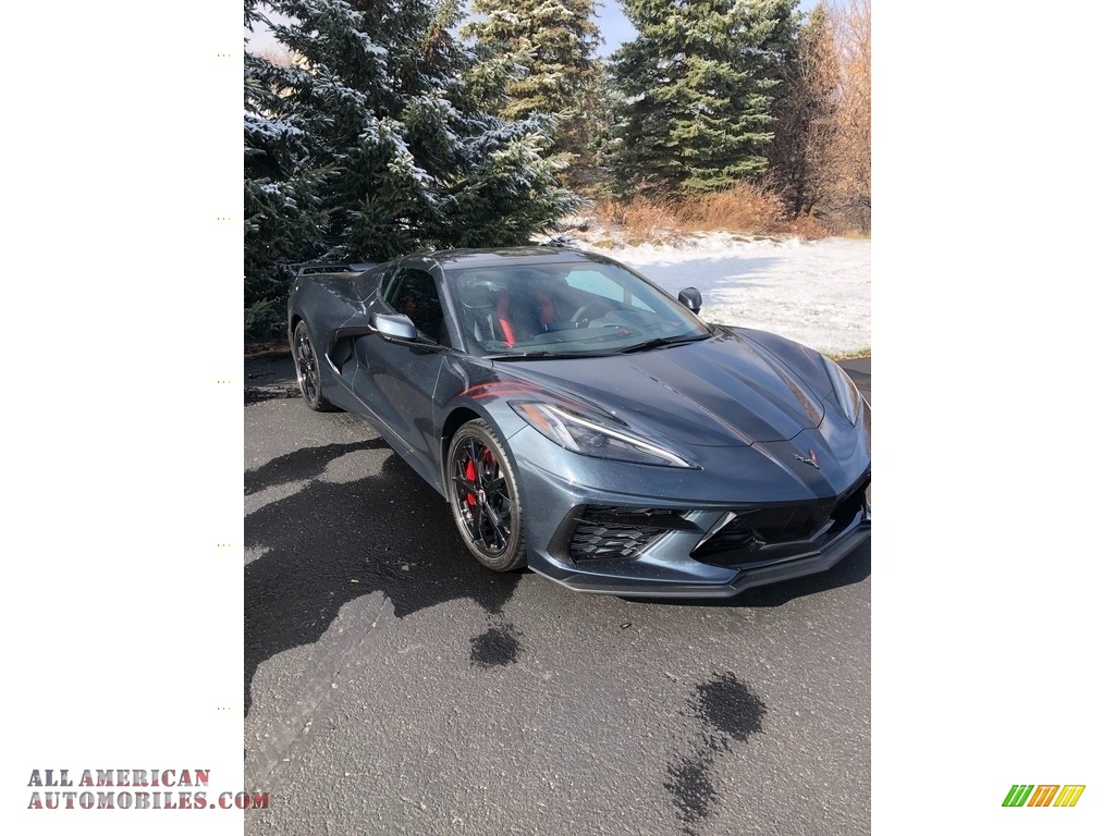 2020 Corvette Stingray Coupe - Shadow Gray Metallic / Adrenaline Red/Jet Black photo #15