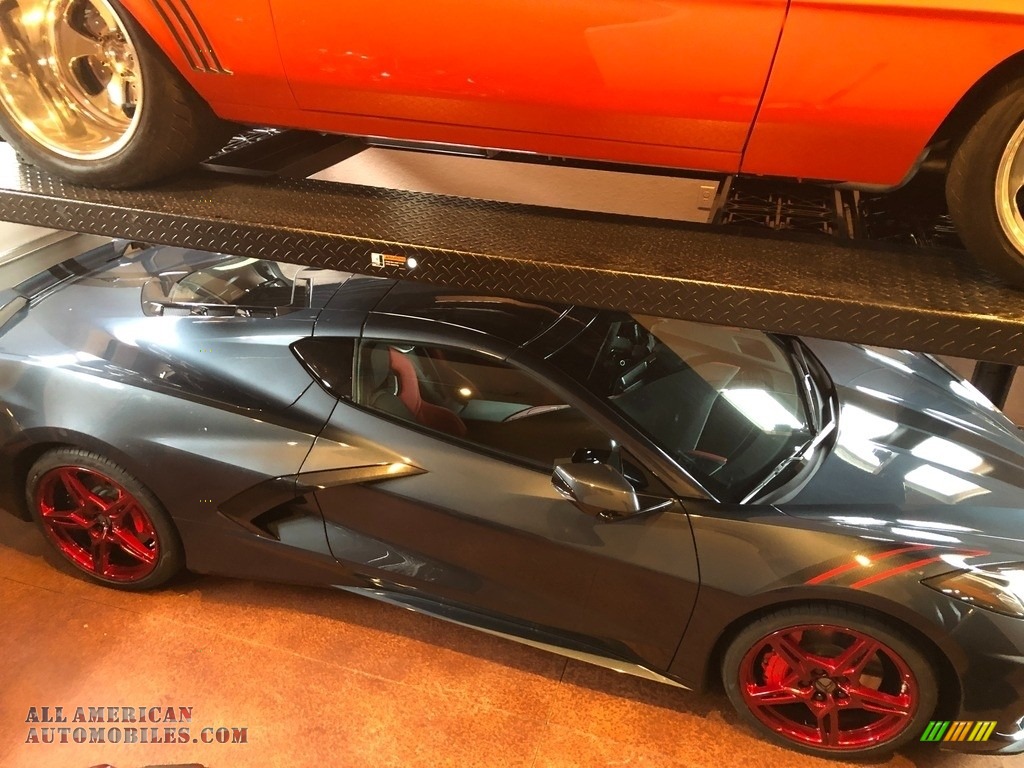 2020 Corvette Stingray Coupe - Shadow Gray Metallic / Adrenaline Red/Jet Black photo #19