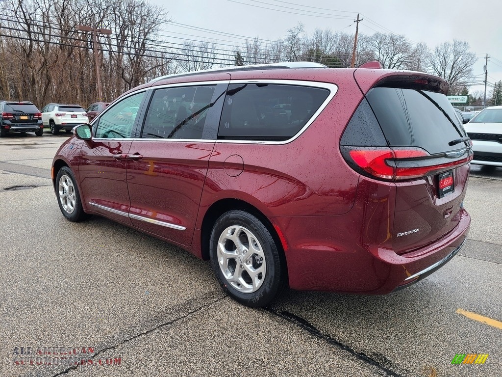 2021 Pacifica Hybrid Limited - Velvet Red Pearl / Black/Alloy photo #10