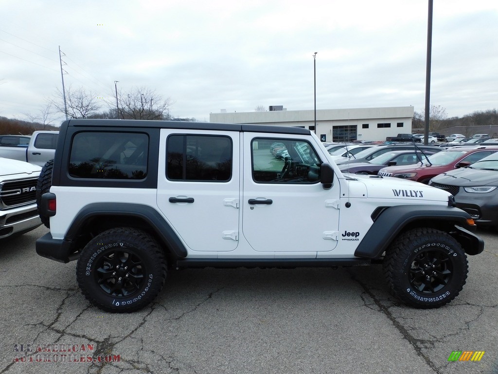 2021 Wrangler Unlimited Willys 4x4 - Bright White / Black photo #4
