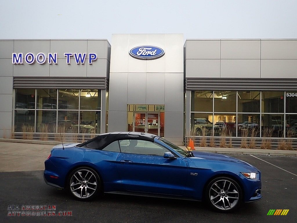 Lightning Blue / Ebony Ford Mustang GT Premium Convertible