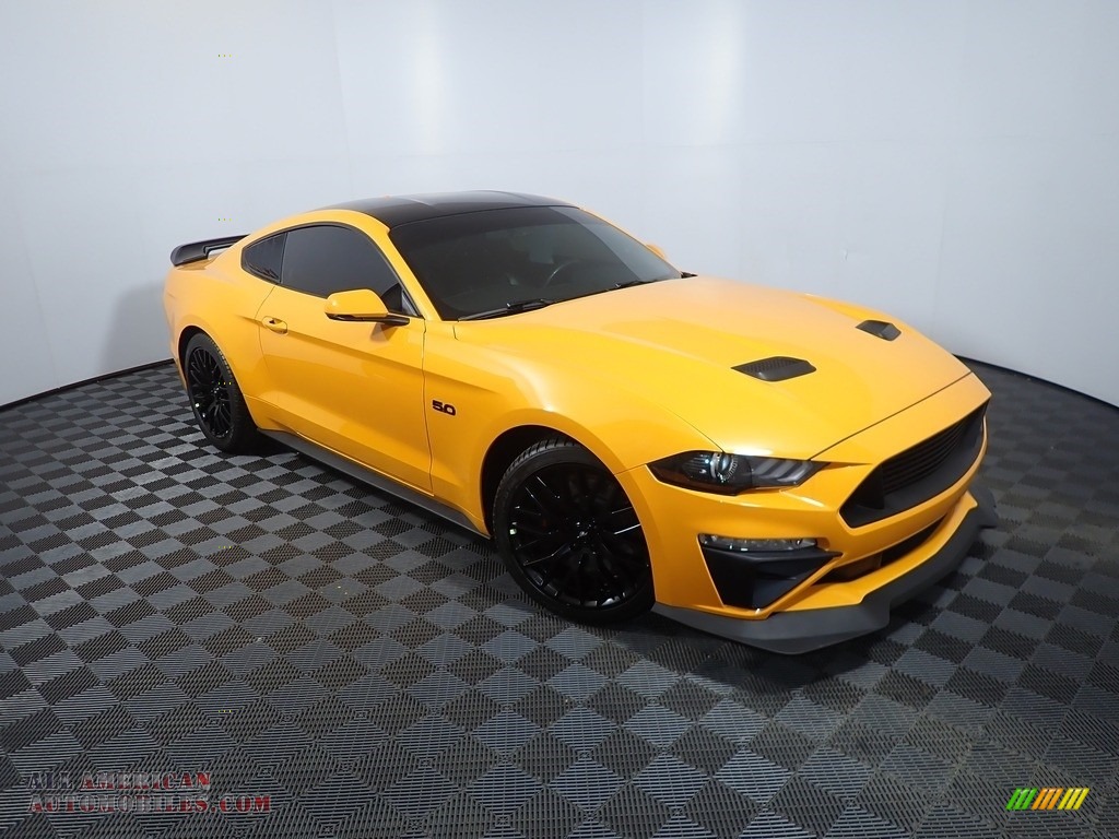 2019 Mustang GT Premium Fastback - Orange Fury / Ebony photo #4