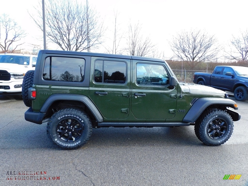 2021 Wrangler Unlimited Willys 4x4 - Sarge Green / Black photo #4