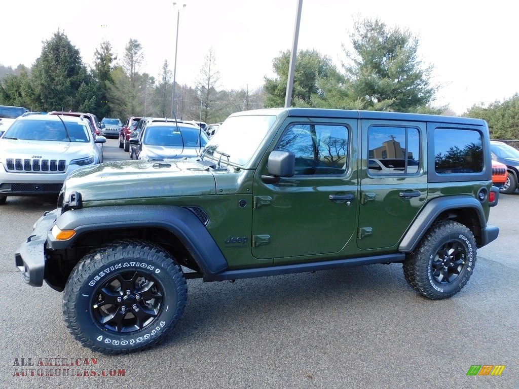 2021 Wrangler Unlimited Willys 4x4 - Sarge Green / Black photo #9