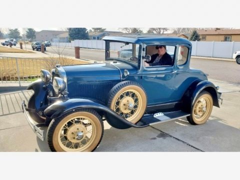 Blue 1930 Ford Model A Rumble Seat Coupe