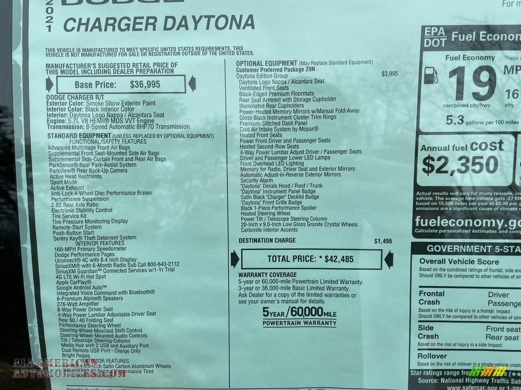 2021 Charger Daytona - Smoke Show / Black photo #28