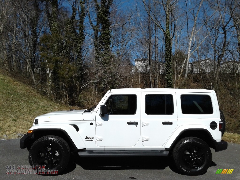 Bright White / Black Jeep Wrangler Unlimited Sahara Altitude 4x4