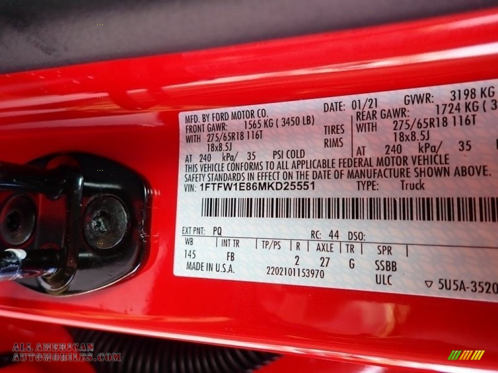 2021 F150 XLT SuperCrew 4x4 - Race Red / Black photo #14