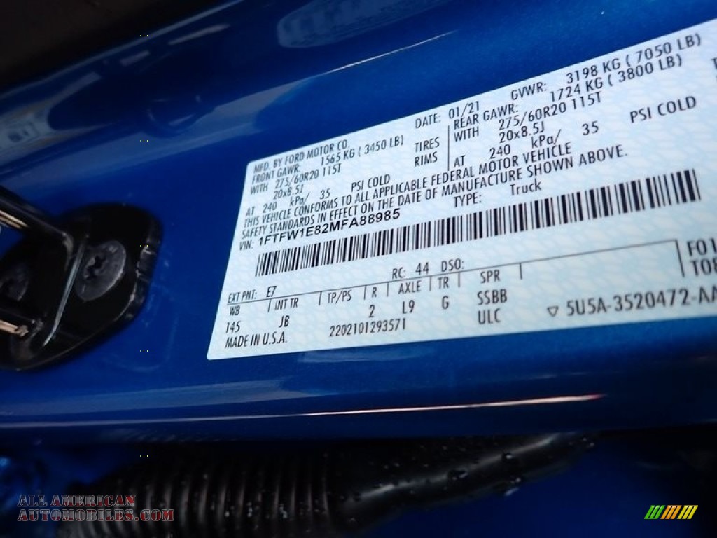 2021 F150 STX SuperCrew 4x4 - Velocity Blue / Black photo #11