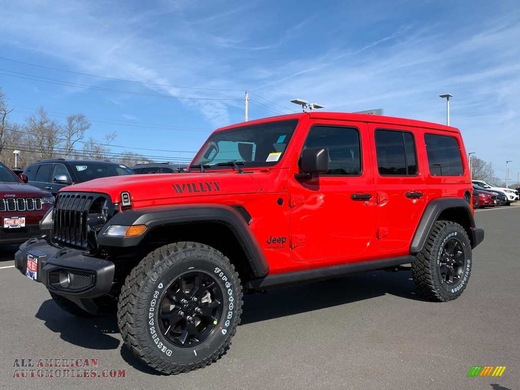 Firecracker Red / Black Jeep Wrangler Unlimited Willys 4x4
