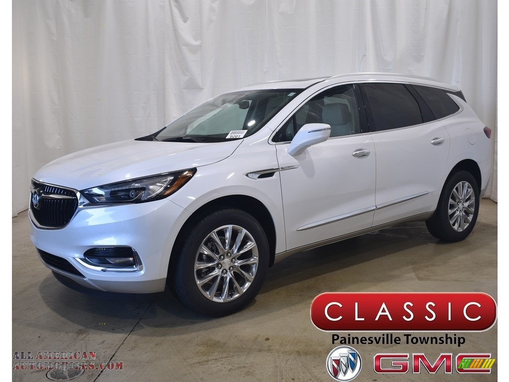 White Frost Tricoat / Shale w/Ebony Accents Buick Enclave Essence AWD