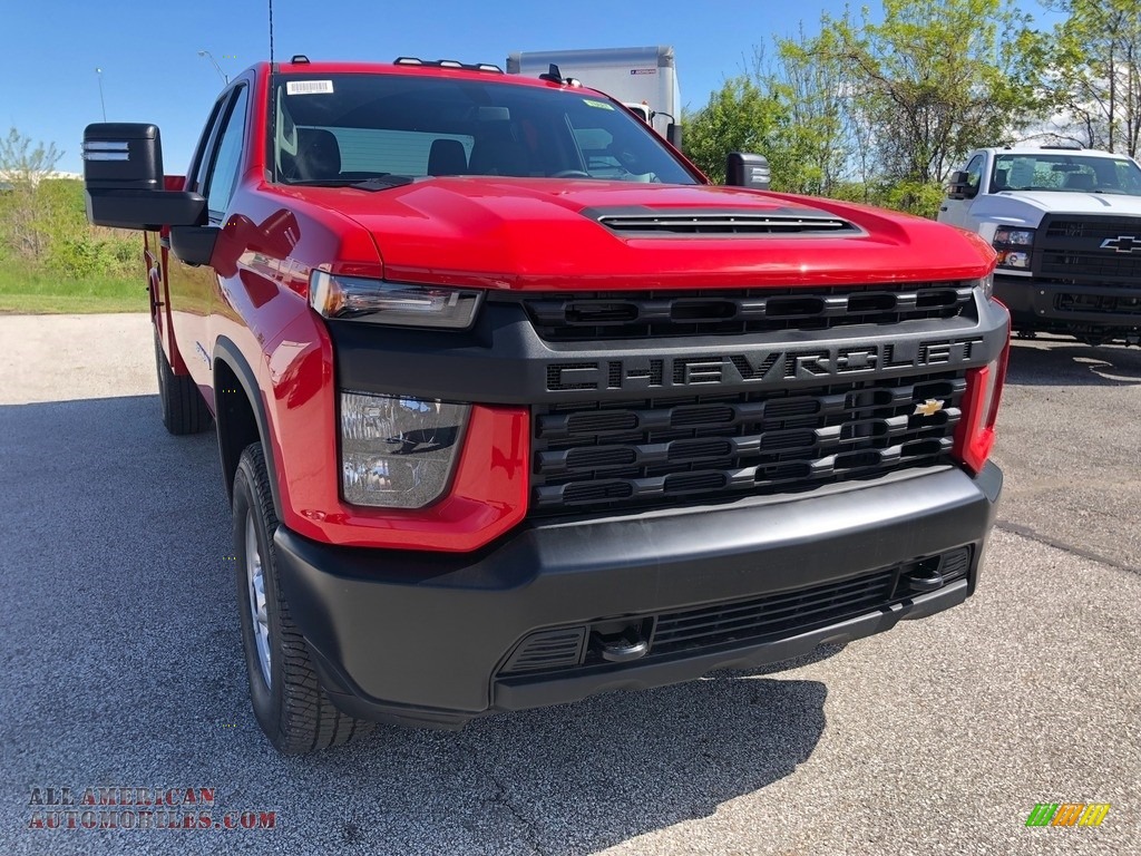 2021 Silverado 3500HD Work Truck Extended Cab 4x4 Chassis - Red Hot / Jet Black photo #2