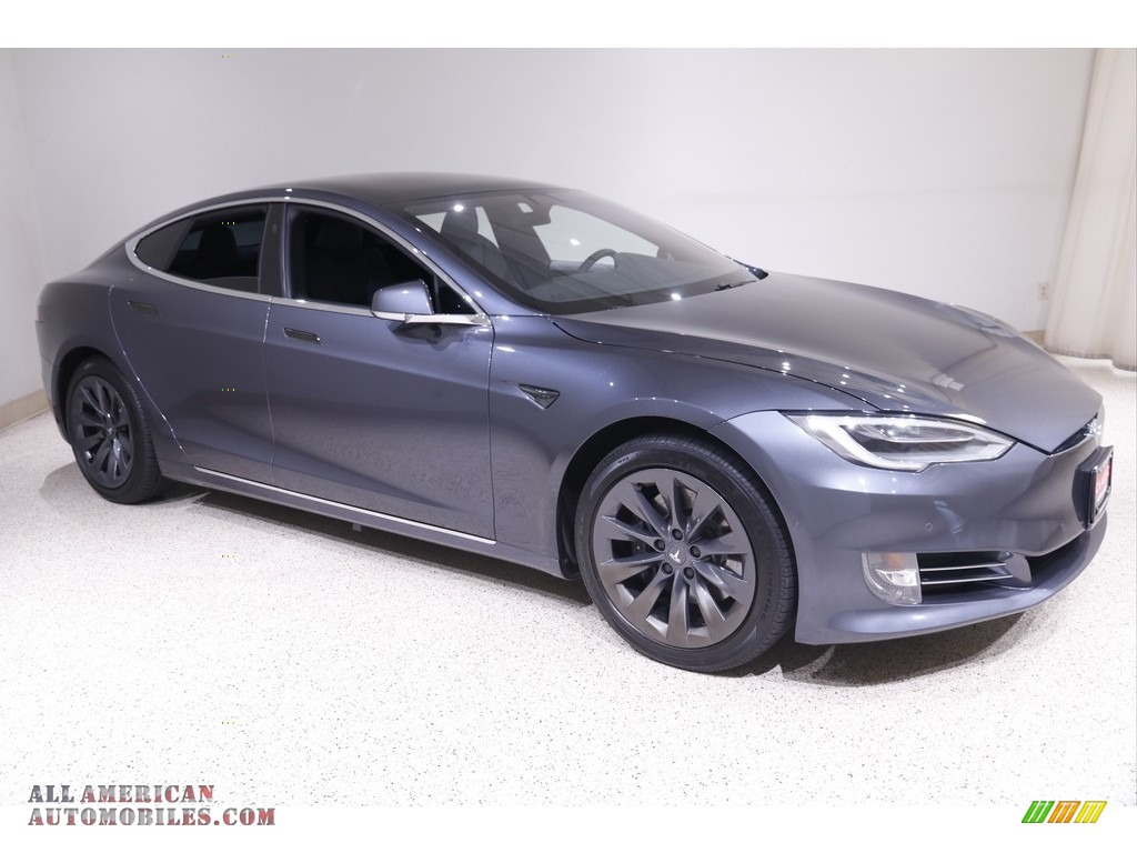 Midnight Silver Metallic / Black Tesla Model S Long Range Plus