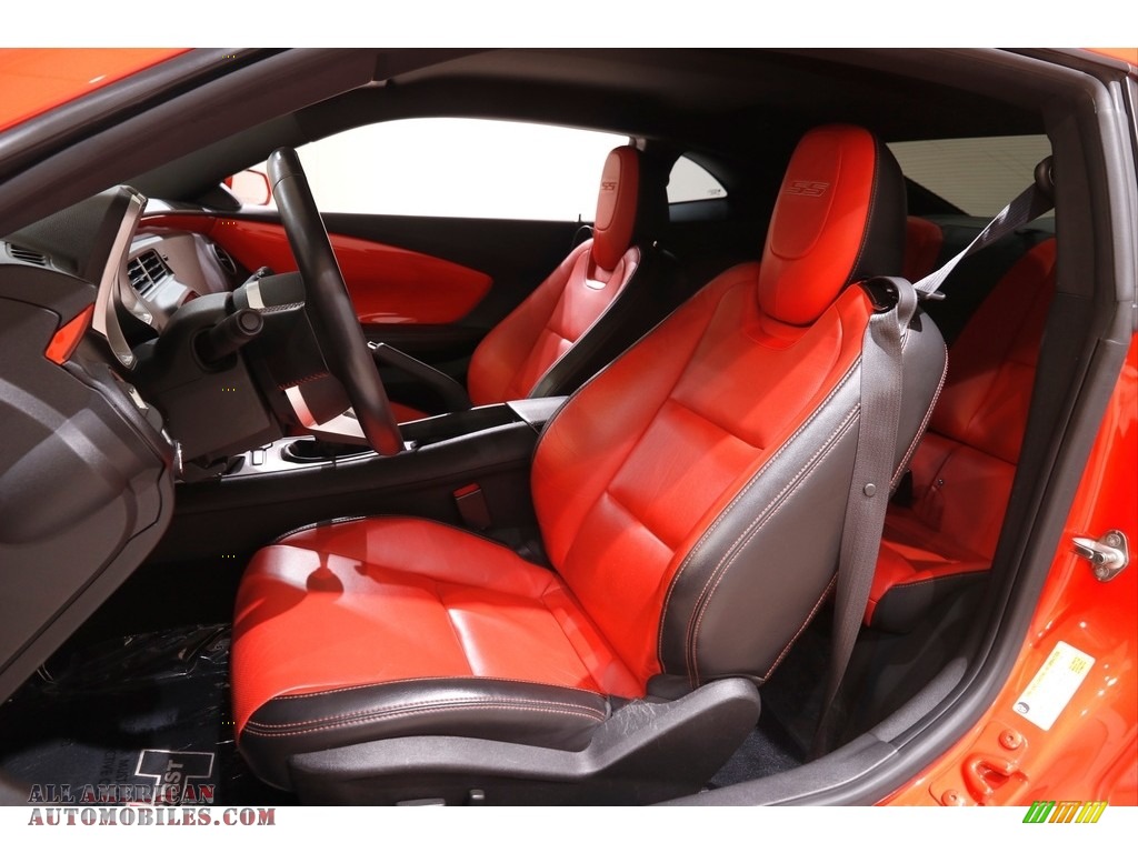 2010 Camaro SS Coupe - Inferno Orange Metallic / Black/Inferno Orange photo #6