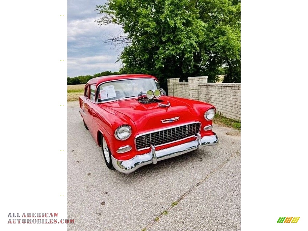 1955 Bel Air 2 Door Coupe - Gypsy Red / Gray photo #12