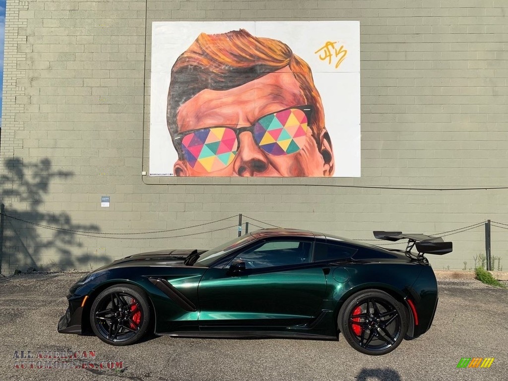 2019 Corvette ZR1 Coupe - Dark Green Metallic Wrap / Black photo #1