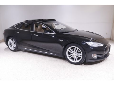 Solid Black 2015 Tesla Model S 85D