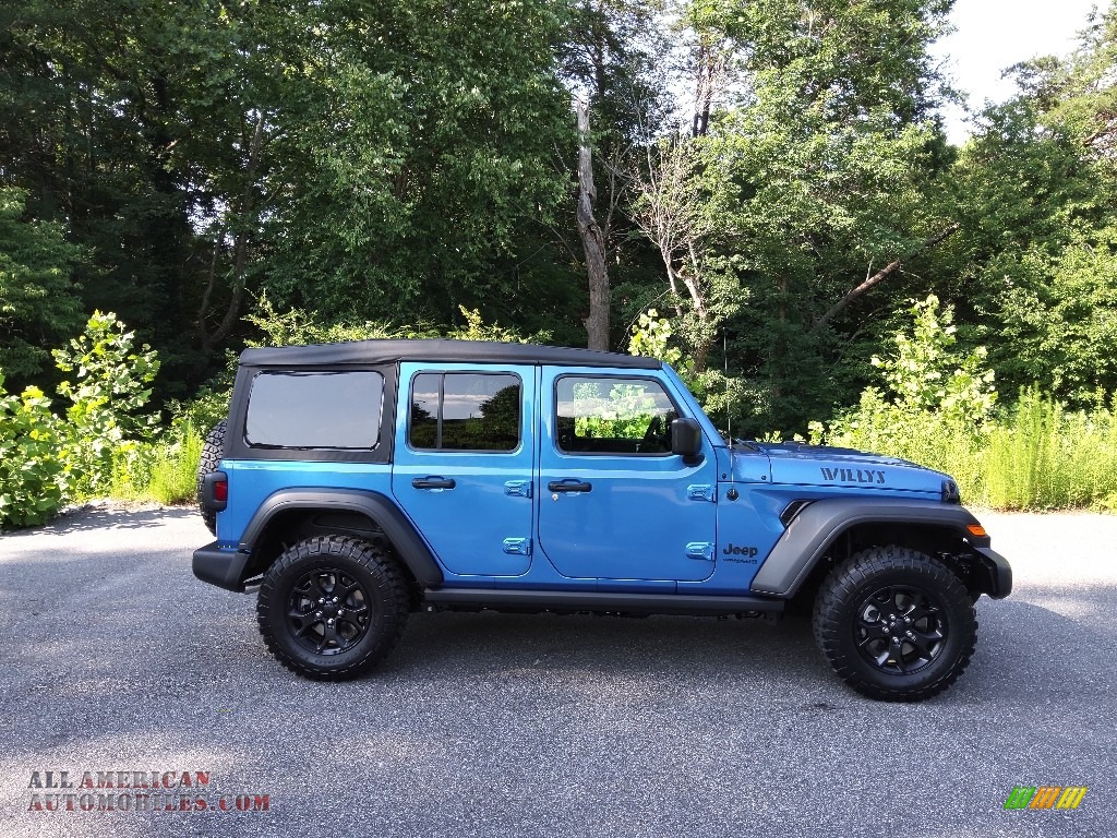 2022 Wrangler Unlimited Willys Sport 4x4 - Hydro Blue Pearl / Black photo #5