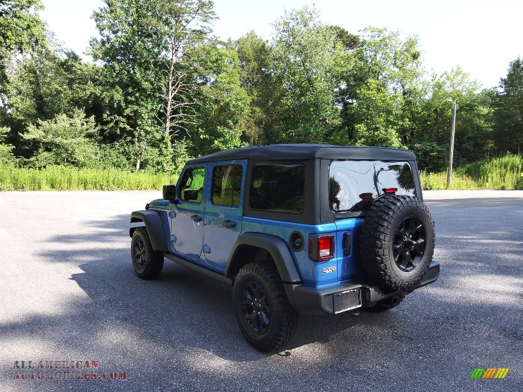 2022 Wrangler Unlimited Willys Sport 4x4 - Hydro Blue Pearl / Black photo #8