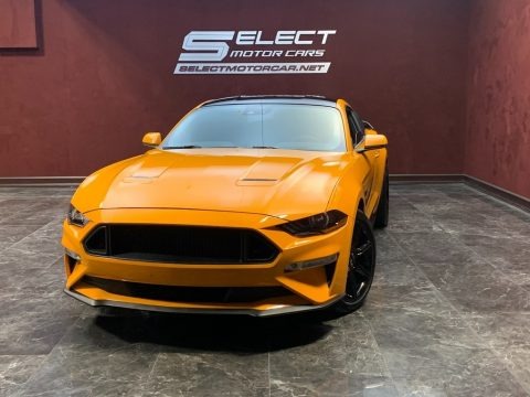 Orange Fury 2019 Ford Mustang GT Premium Fastback