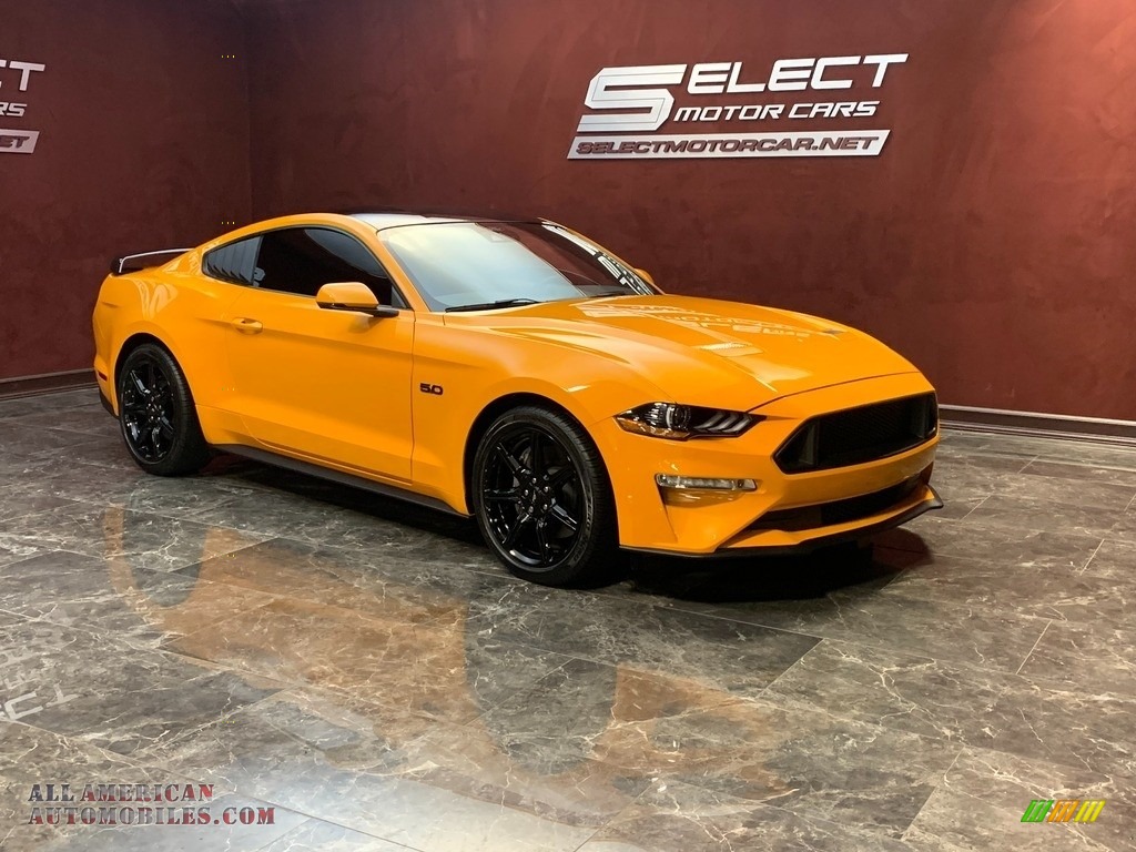 2019 Mustang GT Premium Fastback - Orange Fury / Ebony photo #3