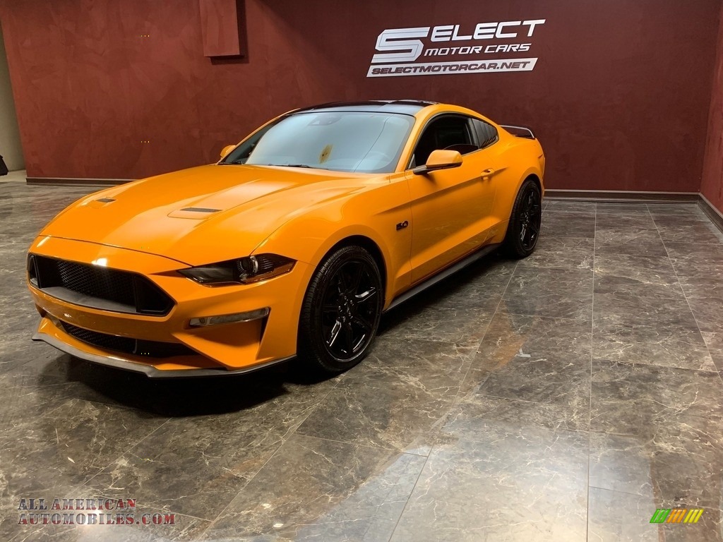 2019 Mustang GT Premium Fastback - Orange Fury / Ebony photo #6