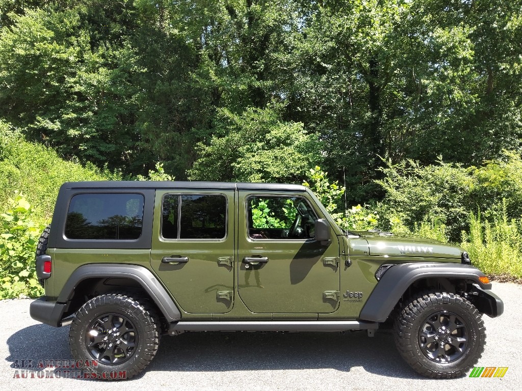 2022 Wrangler Unlimited Willys Sport 4x4 - Sarge Green / Black photo #5
