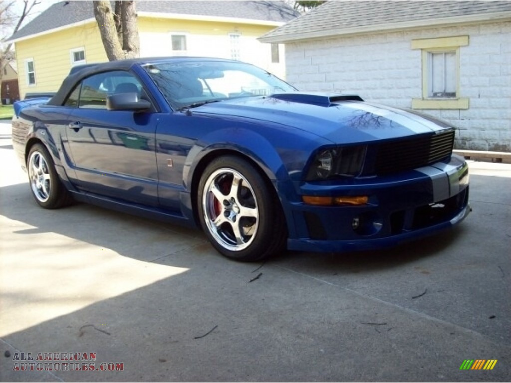 Vista Blue Metallic / Blue/Dark Charcoal Ford Mustang Roush Stage 2 Convertible