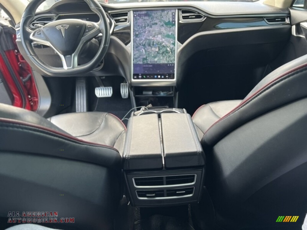 2013 Model S P85 Performance - Red Tesla Multi-Coat / Black photo #13