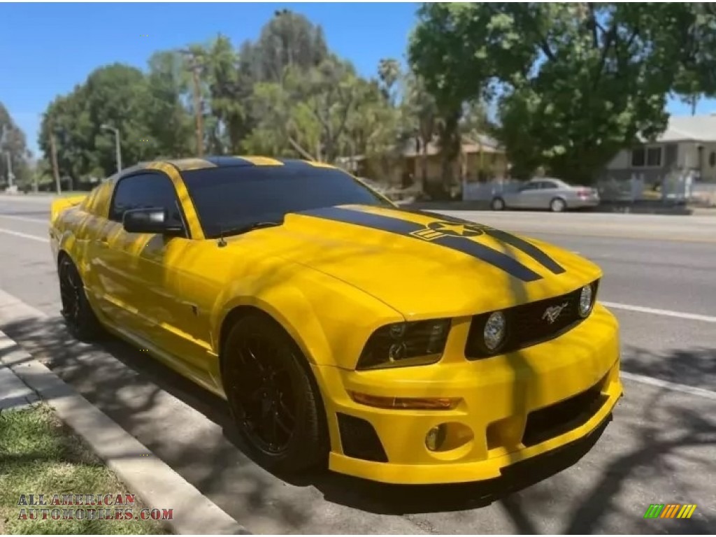 2005 Mustang Roush Stage 3 Coupe - Screaming Yellow / Dark Charcoal/Yellow photo #1
