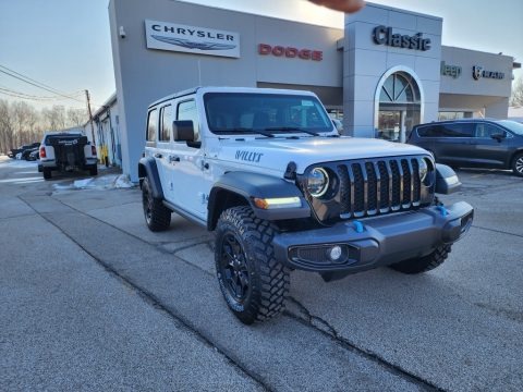 Bright White 2023 Jeep Wrangler Unlimited Willys 4XE Hybrid