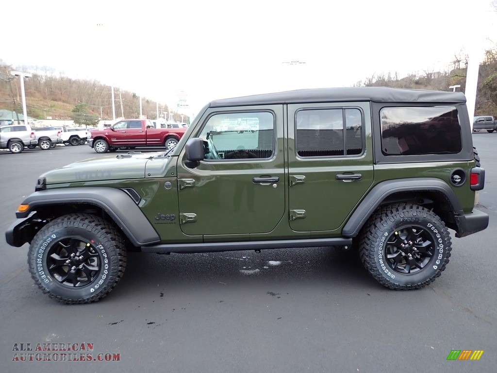 2023 Wrangler Unlimited Willys 4x4 - Sarge Green / Black photo #2