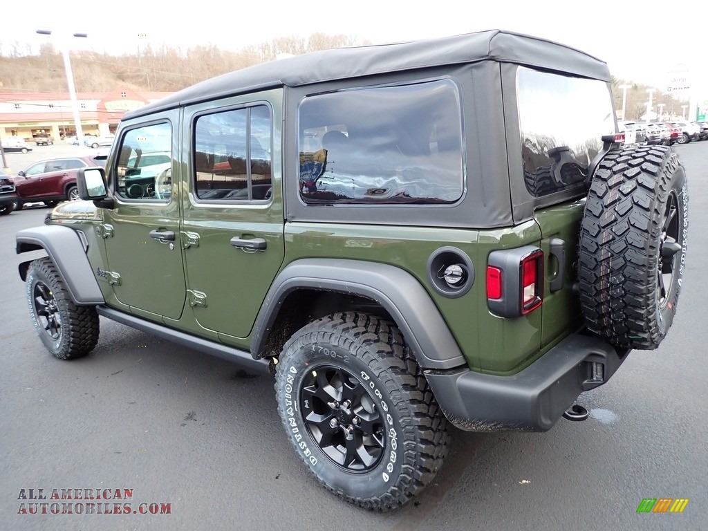 2023 Wrangler Unlimited Willys 4x4 - Sarge Green / Black photo #3