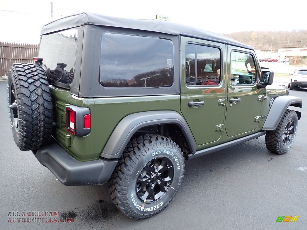 2023 Wrangler Unlimited Willys 4x4 - Sarge Green / Black photo #6