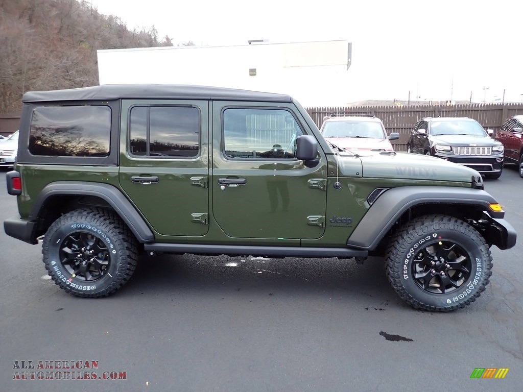 2023 Wrangler Unlimited Willys 4x4 - Sarge Green / Black photo #7