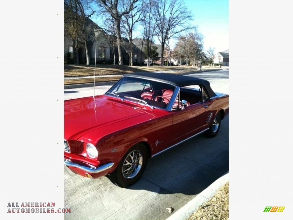 1966 Mustang Convertible - Candy Apple Red / Red photo #2